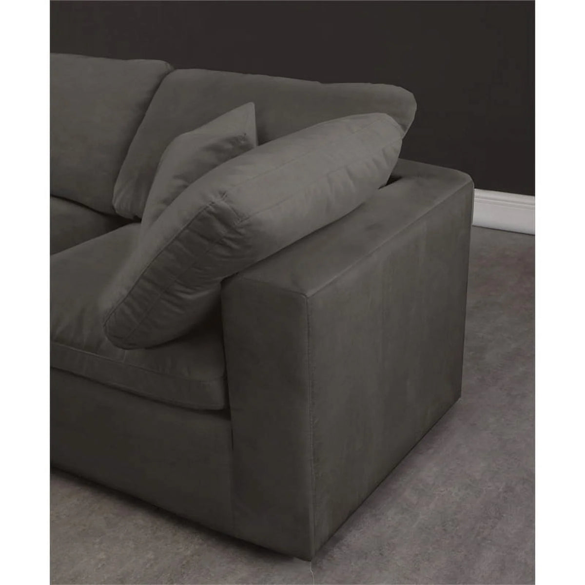 Gray Velvet Modular Sectional A74385