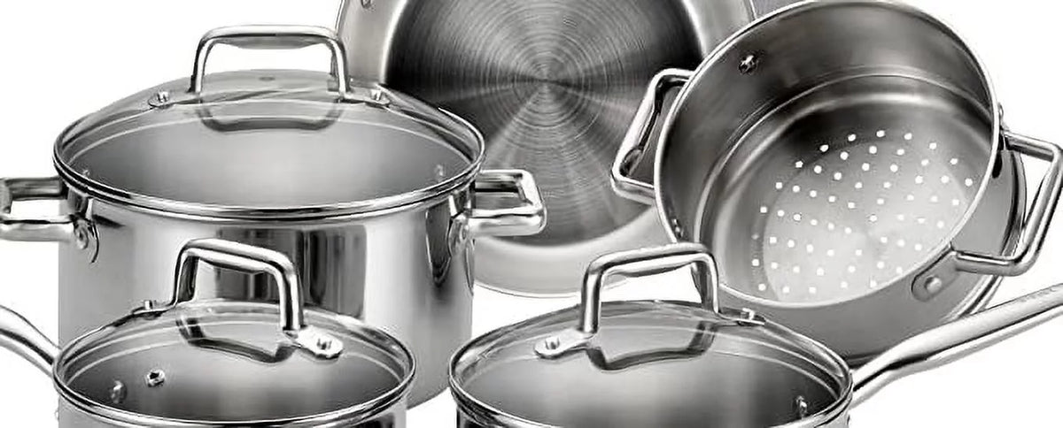 12-Piece Tri-Ply Stainless Steel Cookware Set D433