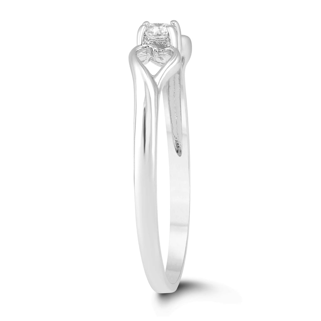 10K White Gold Diamond Heart Promise Ring R72039