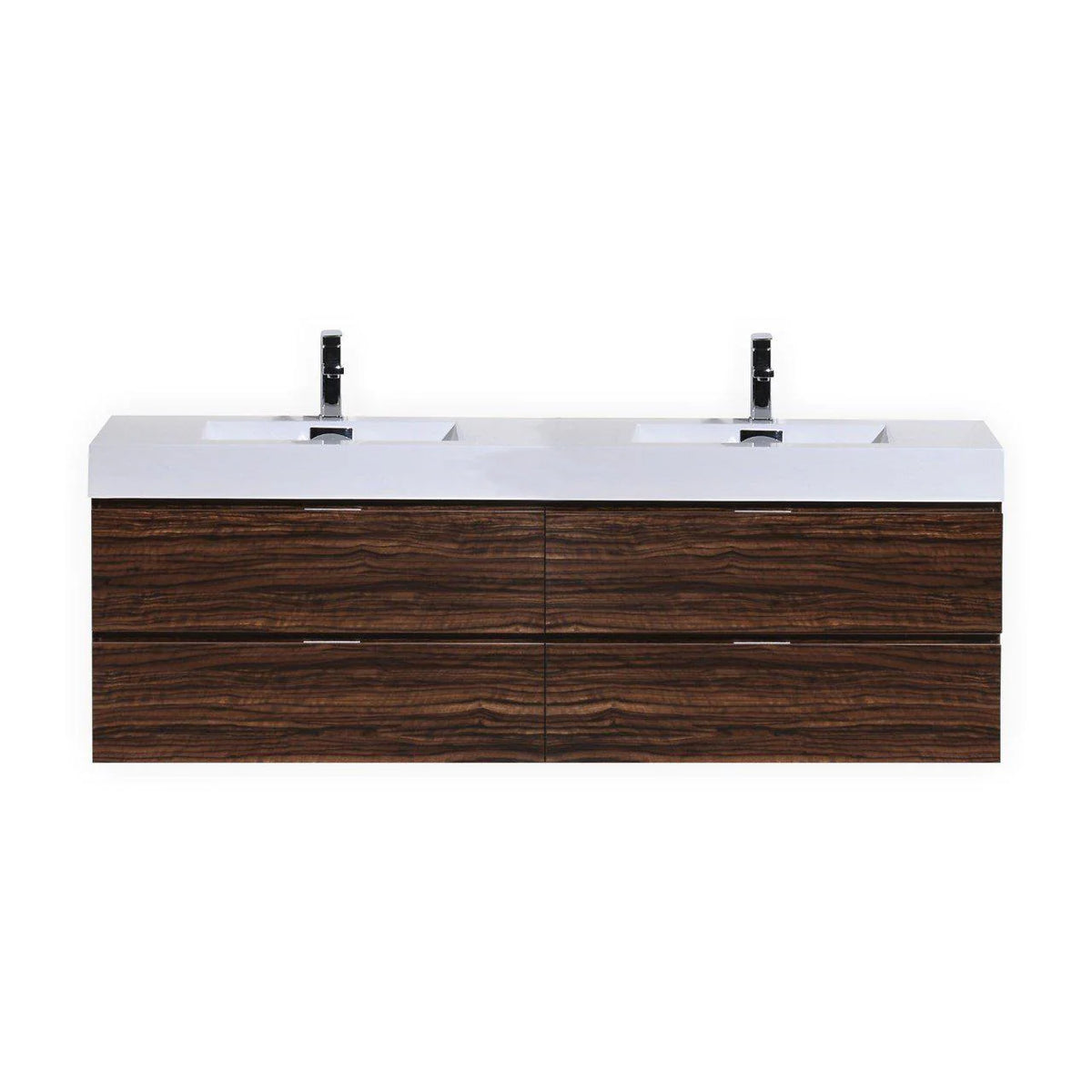 72 in. Double Sink Wall Mount Walnut Bathroom Vanity K725387
