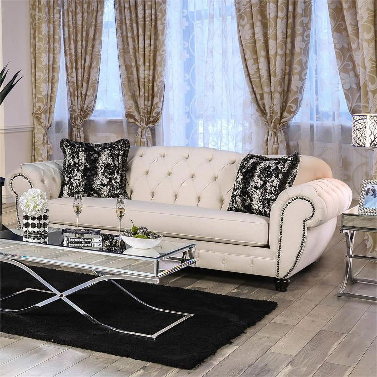 Beige Fabric 2-Piece Sofa Set R89638