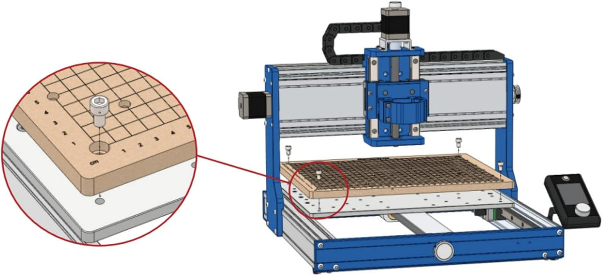 CNC Router Machine with Linear Guide & Ball Screw Motion, 360 x 300 x 12mm S744132