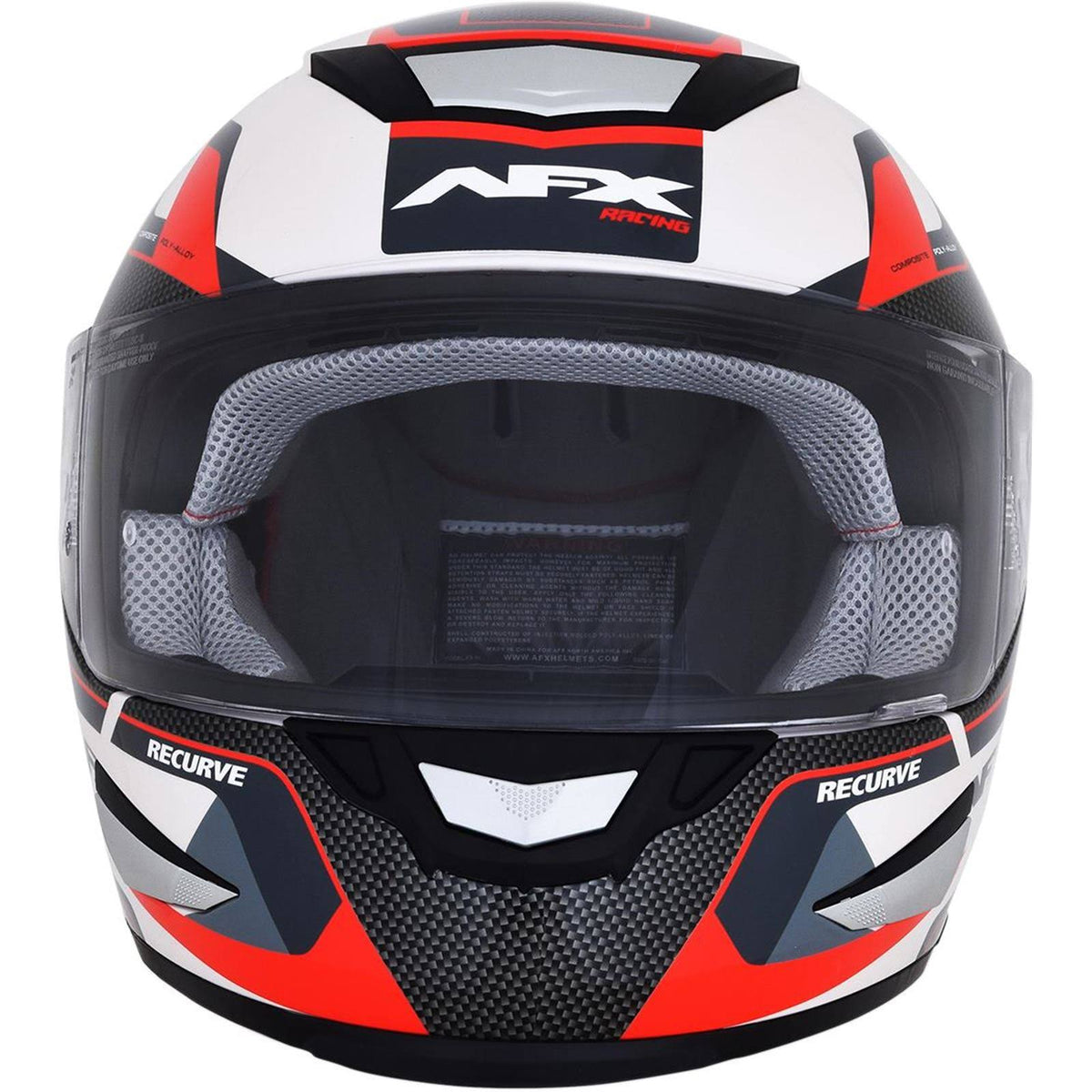 Pearl White/Red Recurve Helmet F366