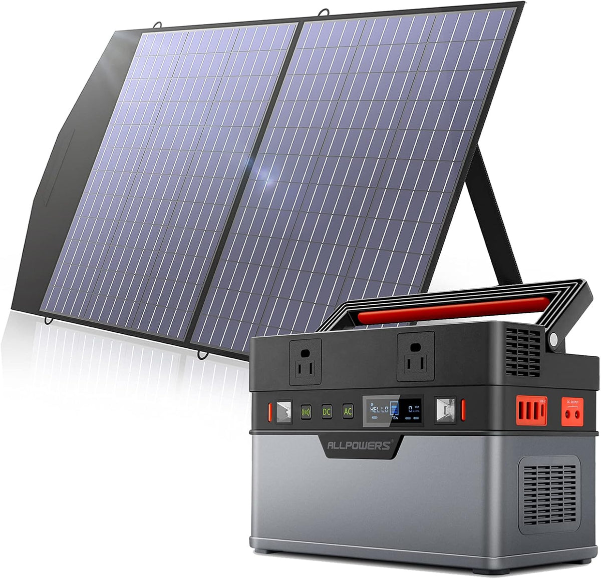 Portable Power Station 500W with 100W Foldable Solar Panel T417