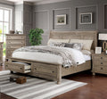 King Size Solid Wood Bed with Storage Drawers C28616