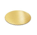 9-Inch Gold Round Scalloped Cardboard Pads, 200/cs O960172