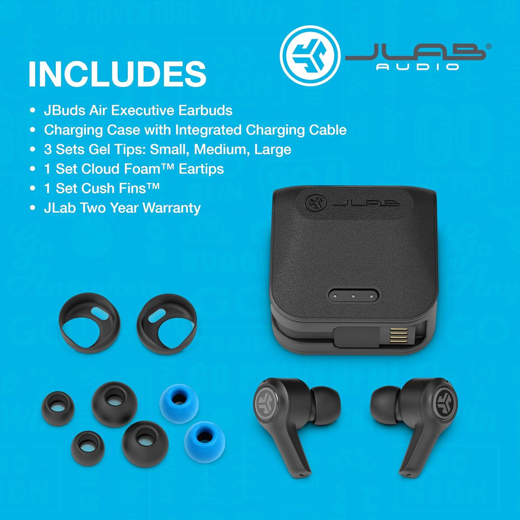 True Wireless Bluetooth Earbuds with Charging Case, Black, Bluetooth 5.0, Pack of 2 W499