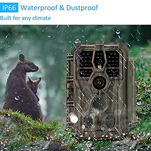 48MP 1296p Trail Camera with 100ft Night Vision O169