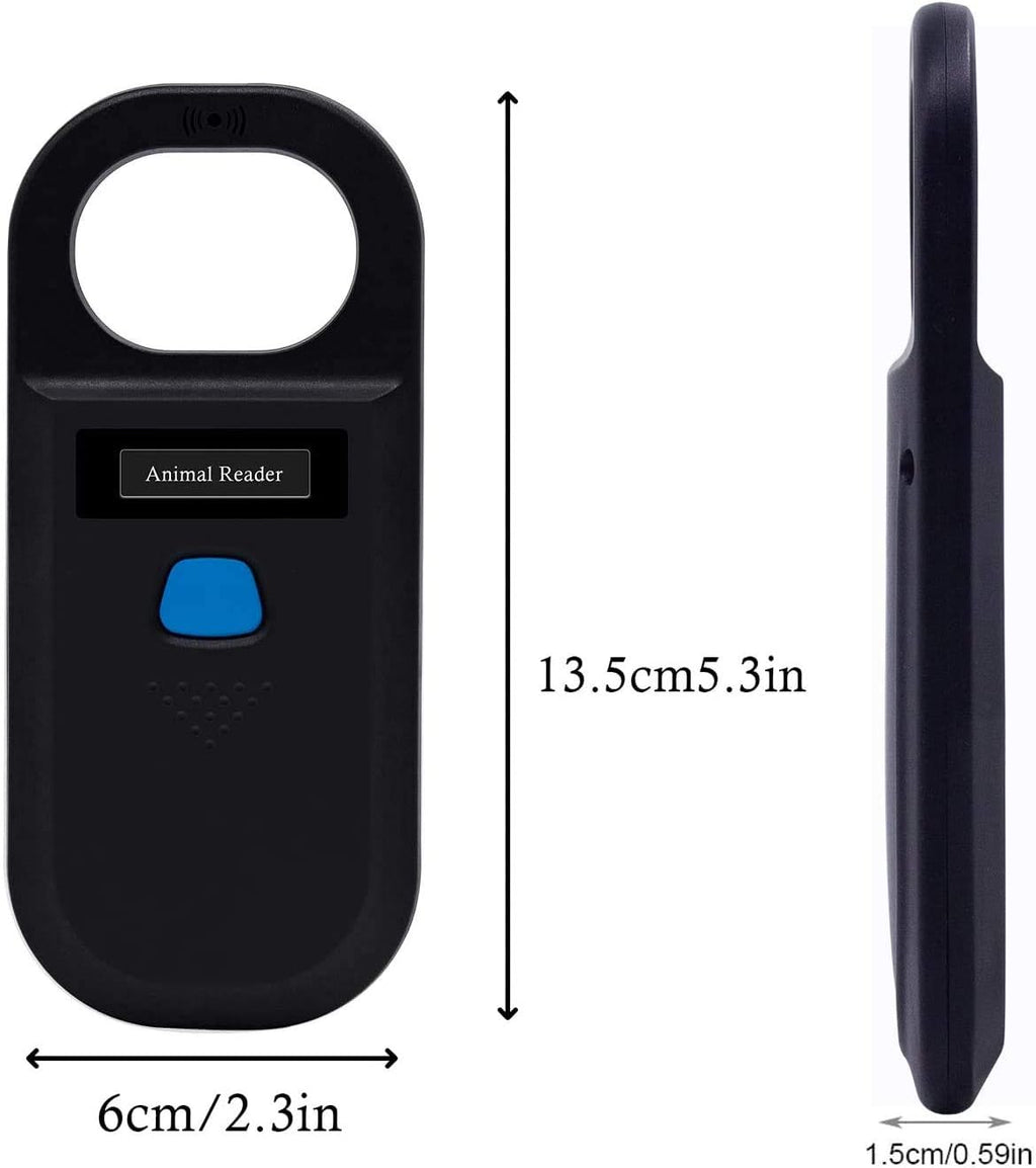 Handheld Pet Microchip Scanner 134.2kHz/125kHz RFID Reader Black B2034