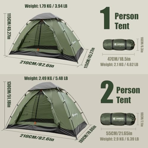 1/2 Person Ultralight Waterproof Backpacking Tent T132