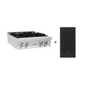30 Stainless Steel Gas Rangetop with 4 Brass Burners and Griddle V3379
