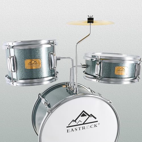 Kids 3 Piece Drum Set with Adjustable Throne, Cymbal, Pedal, Drumsticks U327729
