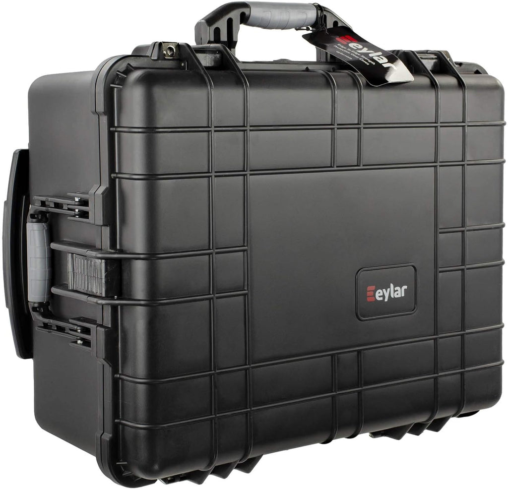 Medium 21 Protective Roller Camera Hard Case Water and Shock Resistant with Foam Black E2195