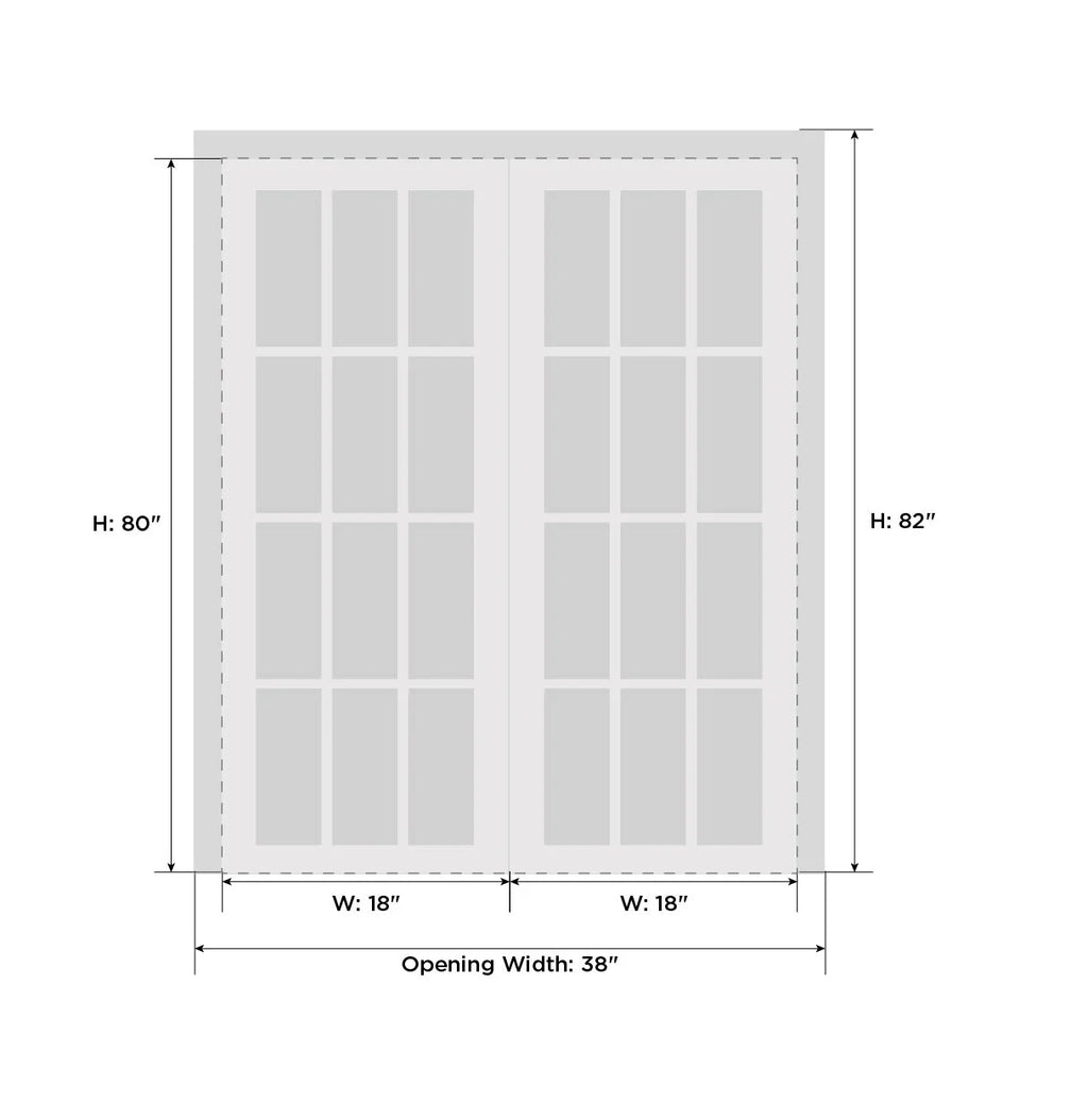 Solid Wood French Double Doors 36 x 80 inches Z747056