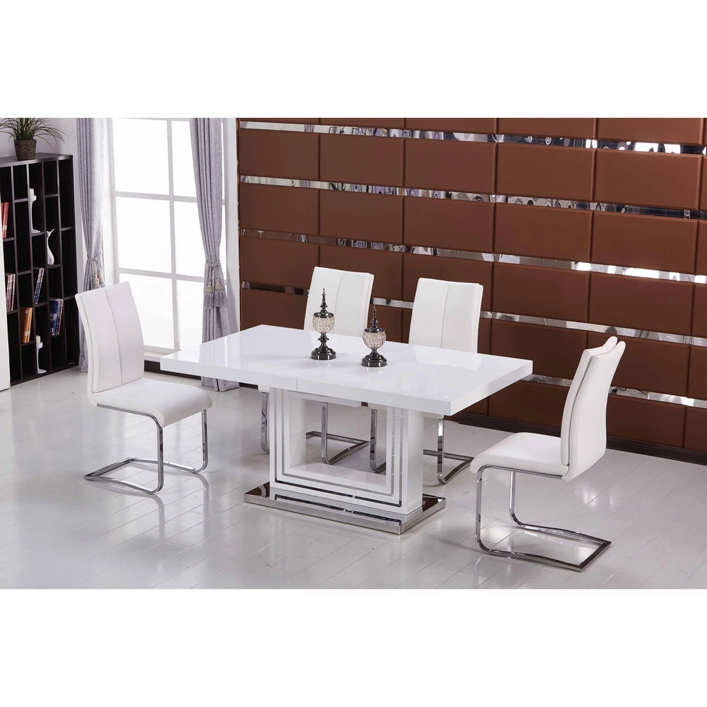 White 5-piece Solid Wood Dining Set L59991