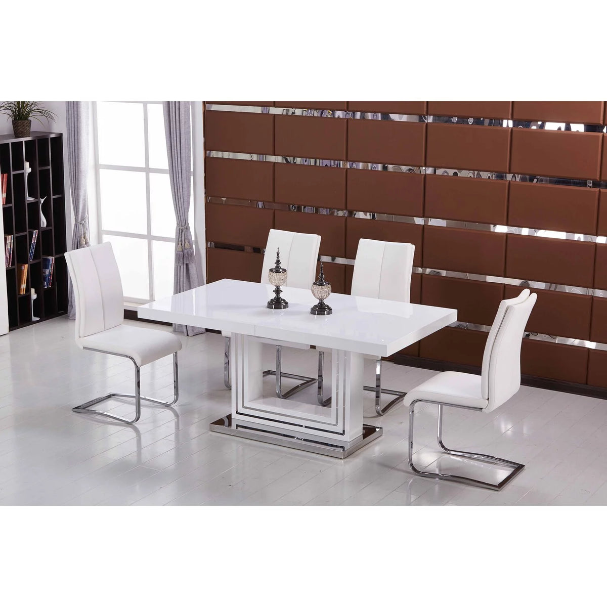White 5-piece Solid Wood Dining Set L59991