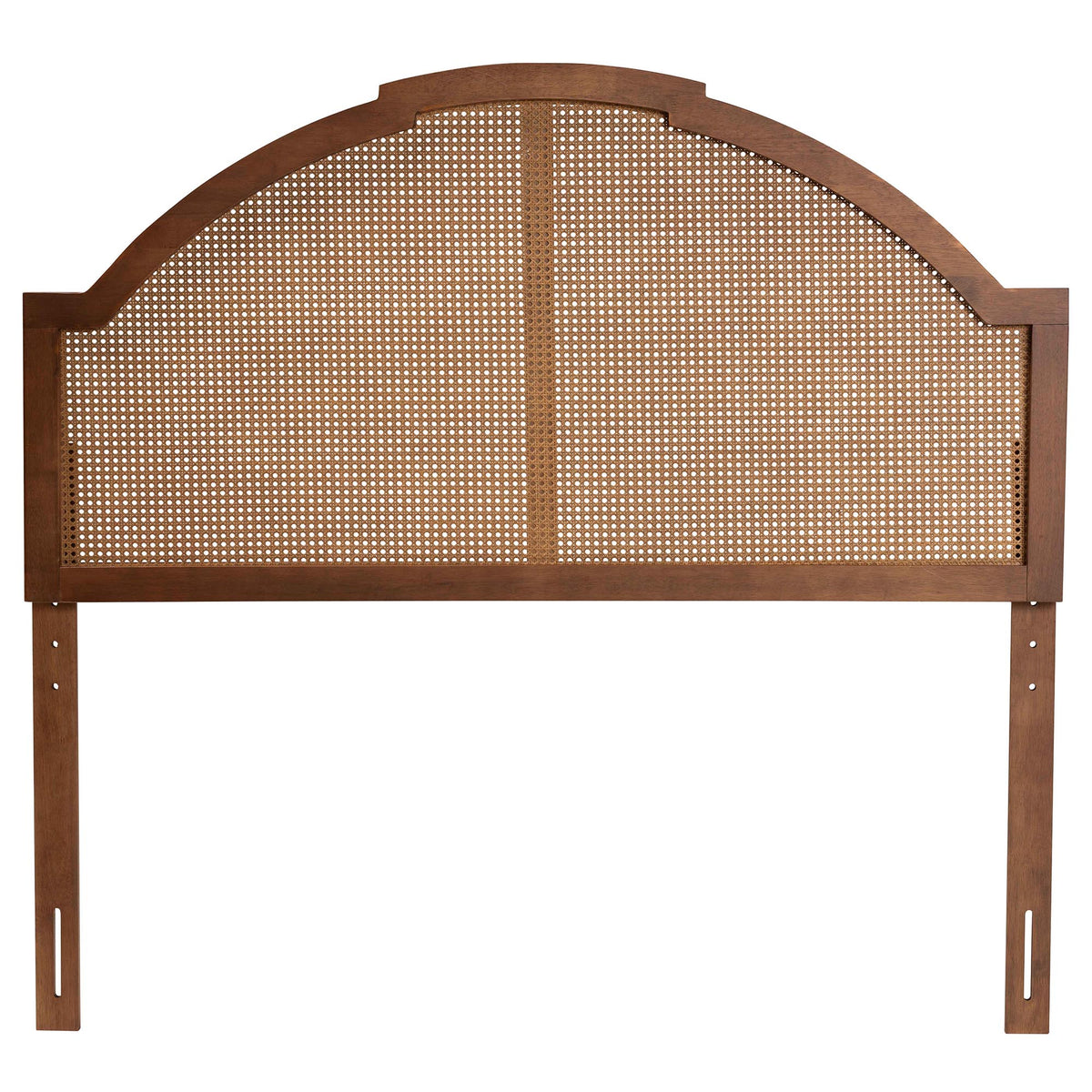 Ash Walnut Finished Wood King Size Headboard with Rattan D455