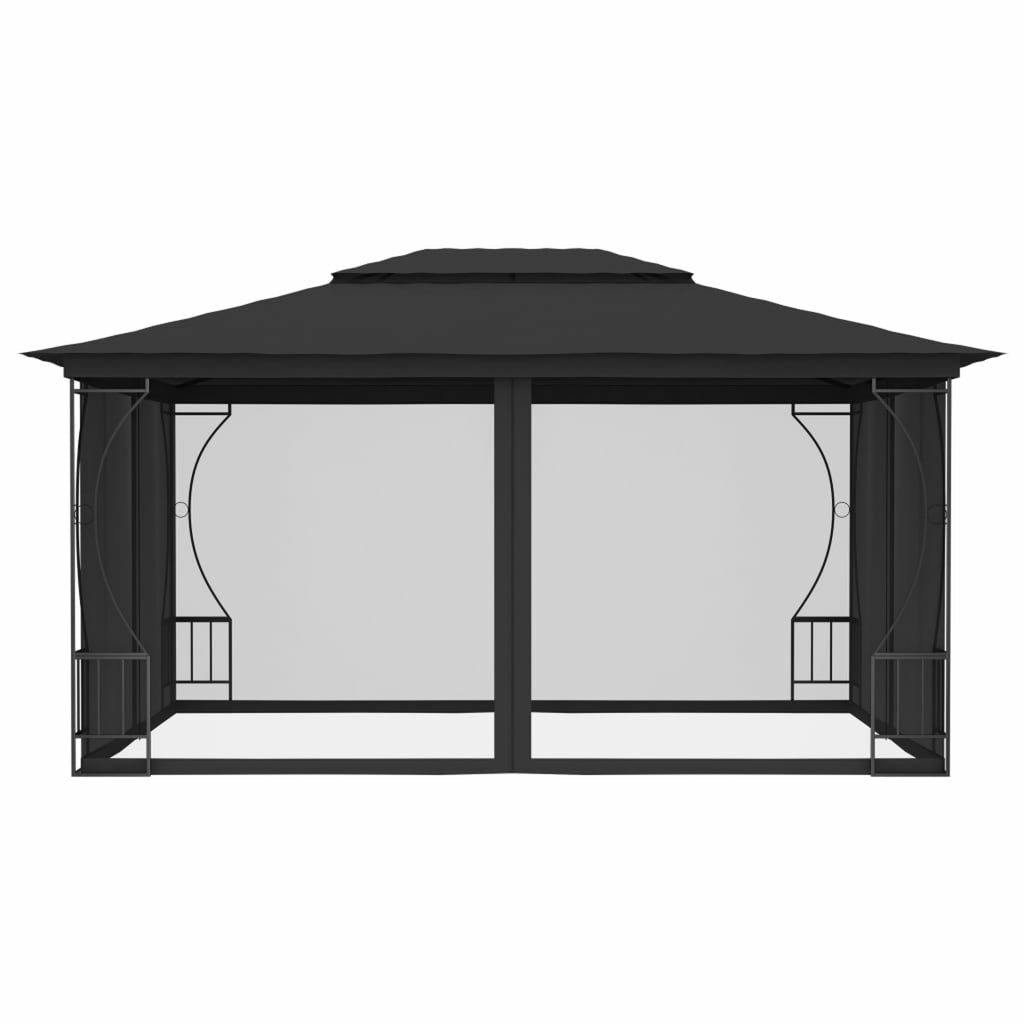 9.8'x13.1'x8.7' Anthracite Gazebo with Nets X753