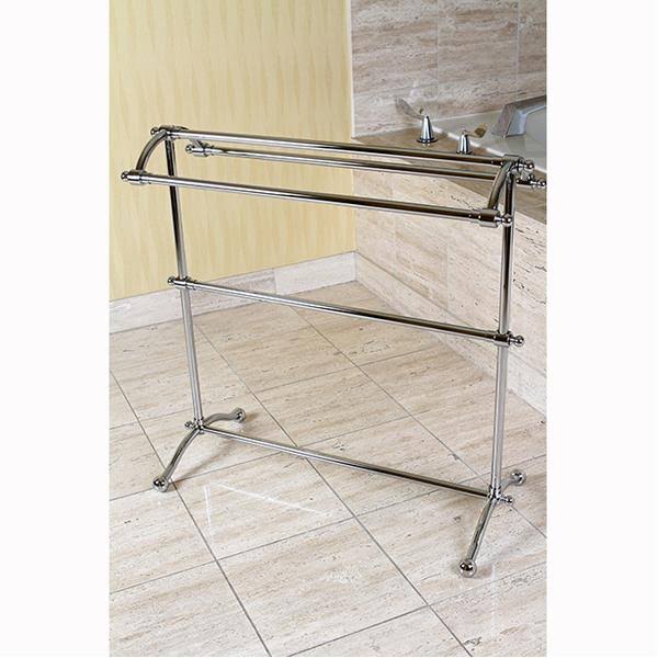 Satin Nickel Pedestal Towel Rack N2296