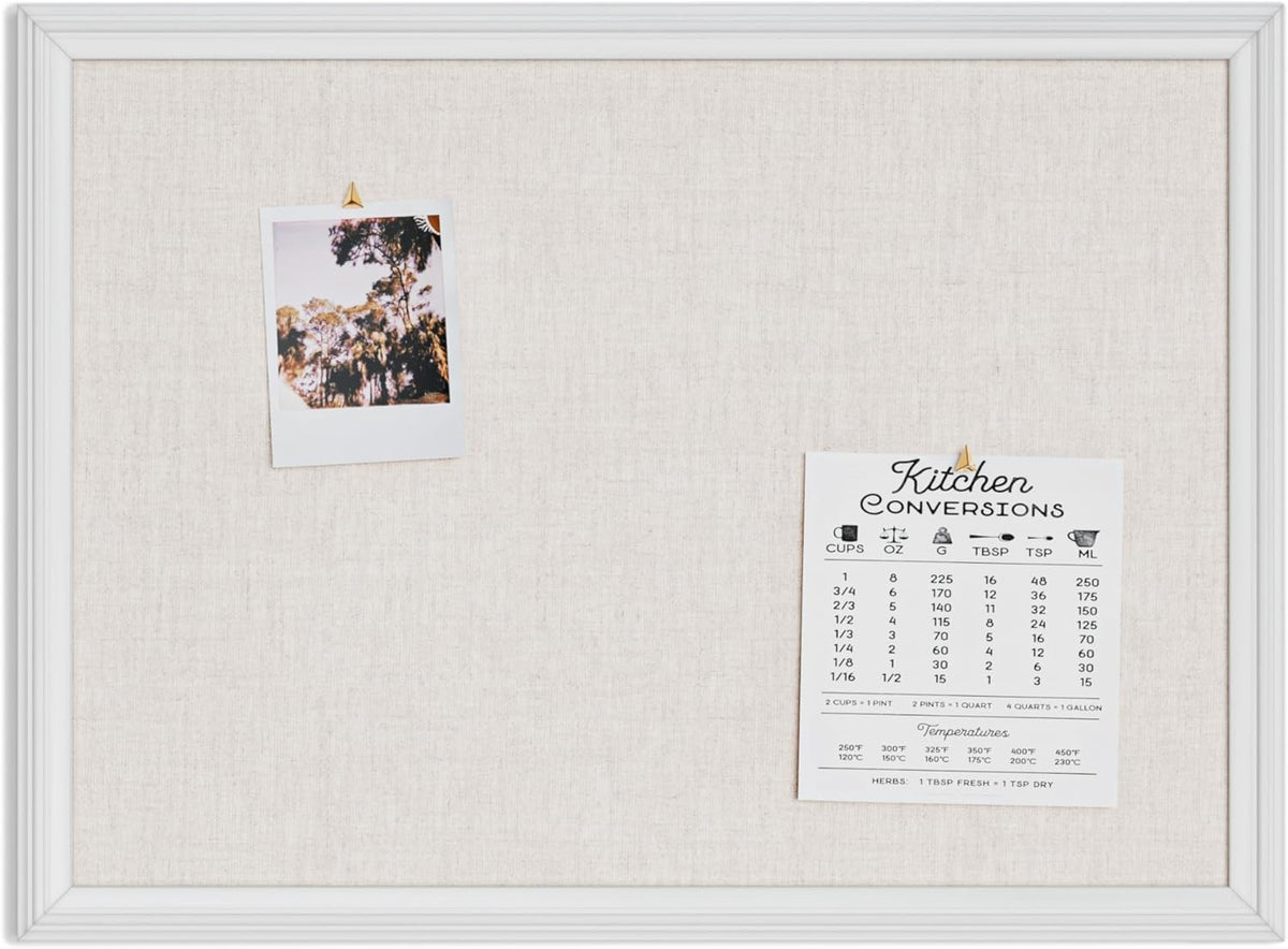 23"x17" White Wood Style Frame Bulletin Board P90989