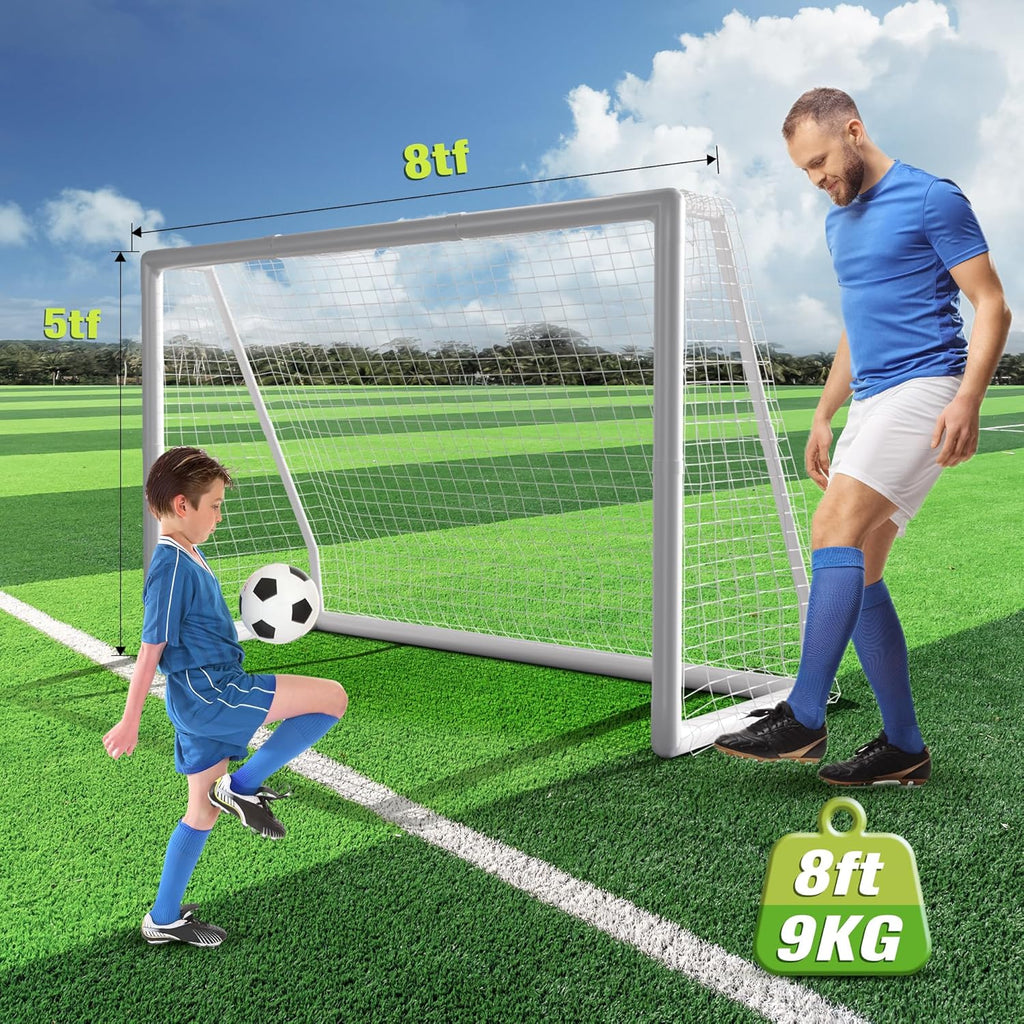 8x5ft Weatherproof PVC Soccer Goal with Carry Bag T870