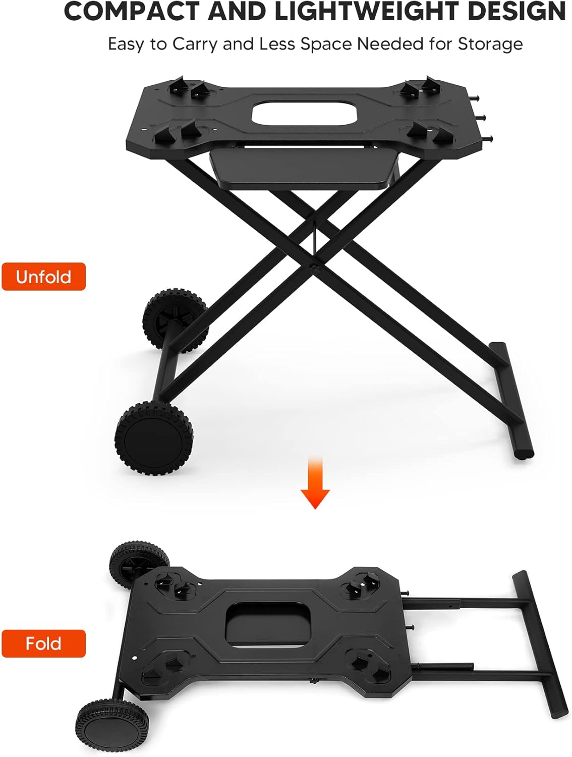 Portable Griddle Stand with Wheel and Shelf Q46022