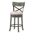 Light Grey and Black Wood Counter Height Bar Stool Set of 2 G292
