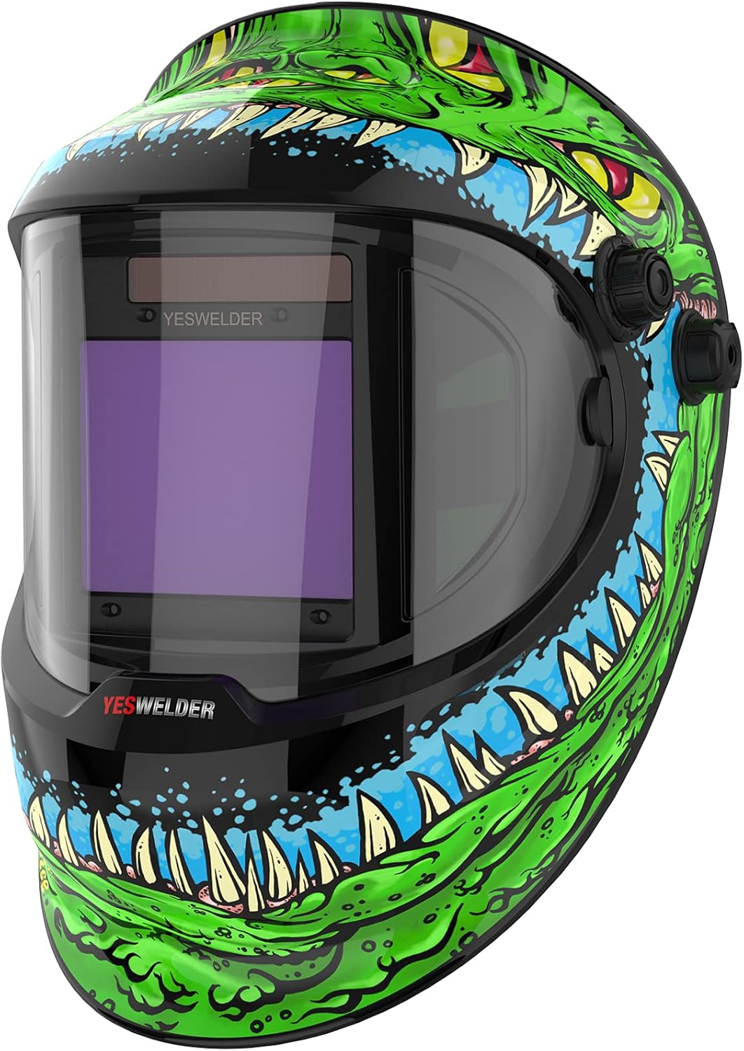 Large Viewing True Color Solar Powered Auto Darkening Welding Helmet with Side View, 4 Arc Sensor Wide Shade 4/5-9/9-13 Welder Mask V99694