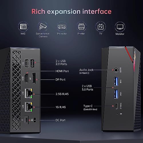 Mini Gaming PC AMD Ryzen 7 5800U 16GB DDR4 RAM 512GB SSD Wind 11 Pro 8 Cores 16 Threads Mini Computers 4K Triple Display Mini Desktop Bluetooth WiFi 6 Y853311