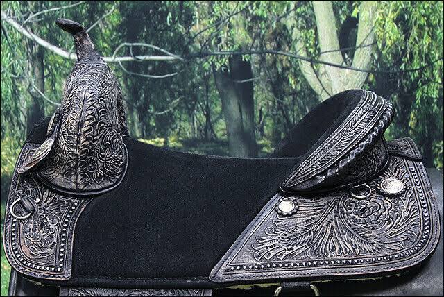 16 in Western Horse Saddle Treeless Trail Barrel Leather E17087