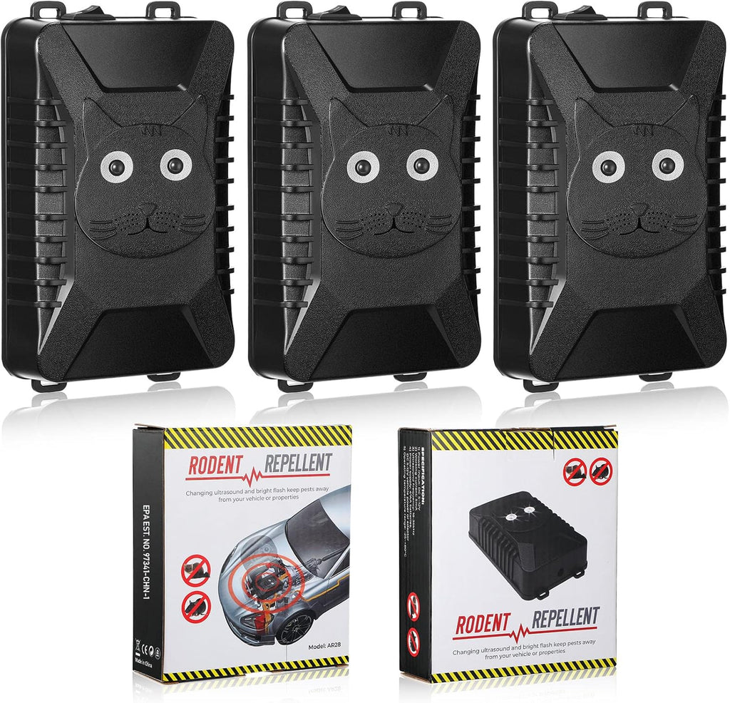 Ultrasonic Animal Rodent Repeller 3 Sets Battery Operated with LED Strobe Lights F40584
