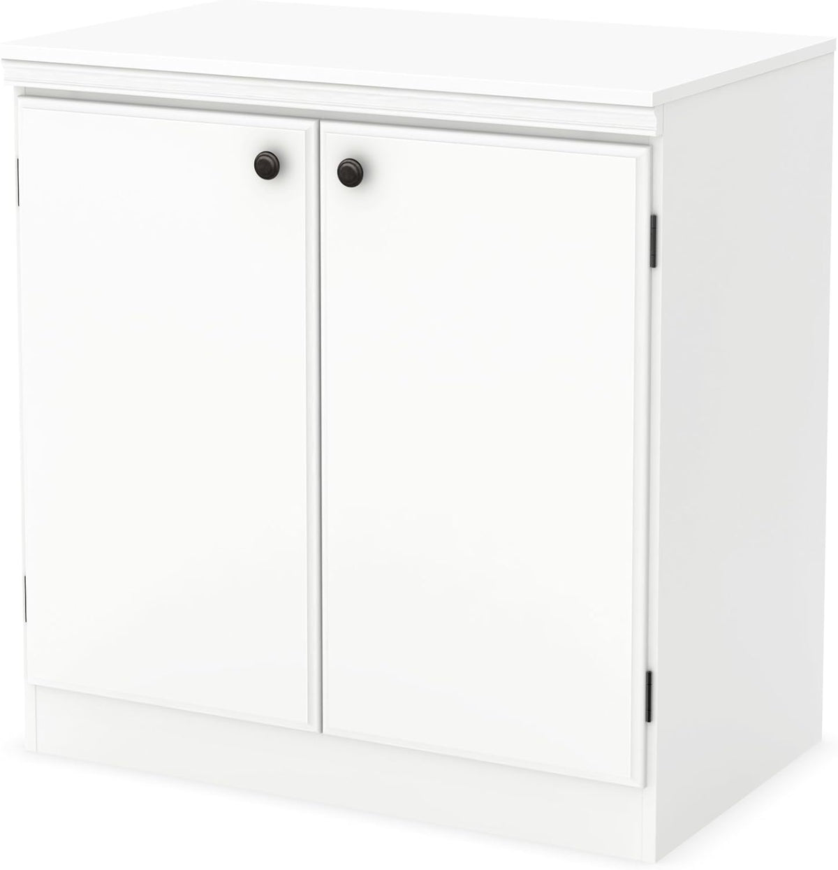 Small 2-Door Storage Cabinet with Adjustable Shelf, Pure Black I658