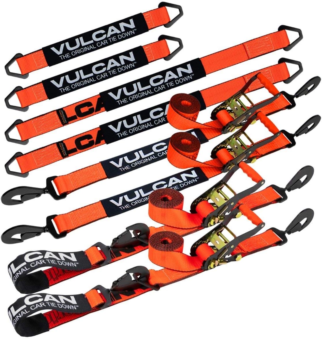 Axle Tie Down Kit with Axle Straps and Snap Hook Ratchet Straps Q749