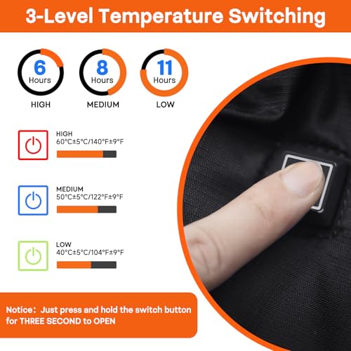 Heated Hand Warmer Pouch with 10000mAh Power Bank, 3 Levels Heating, Waterproof H4157
