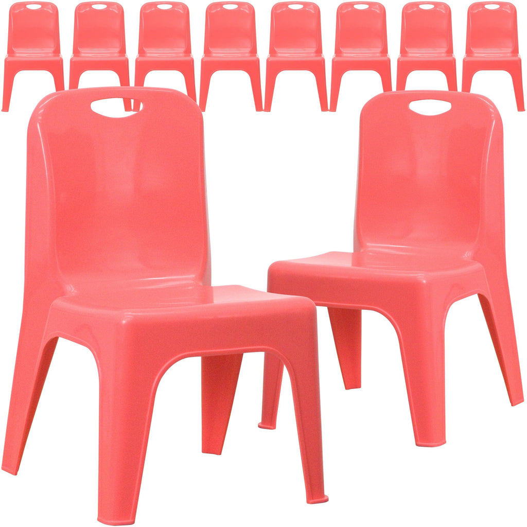 10 Pack Red Plastic Stackable School Chair L224829