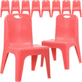 10 Pack Red Plastic Stackable School Chair L224829