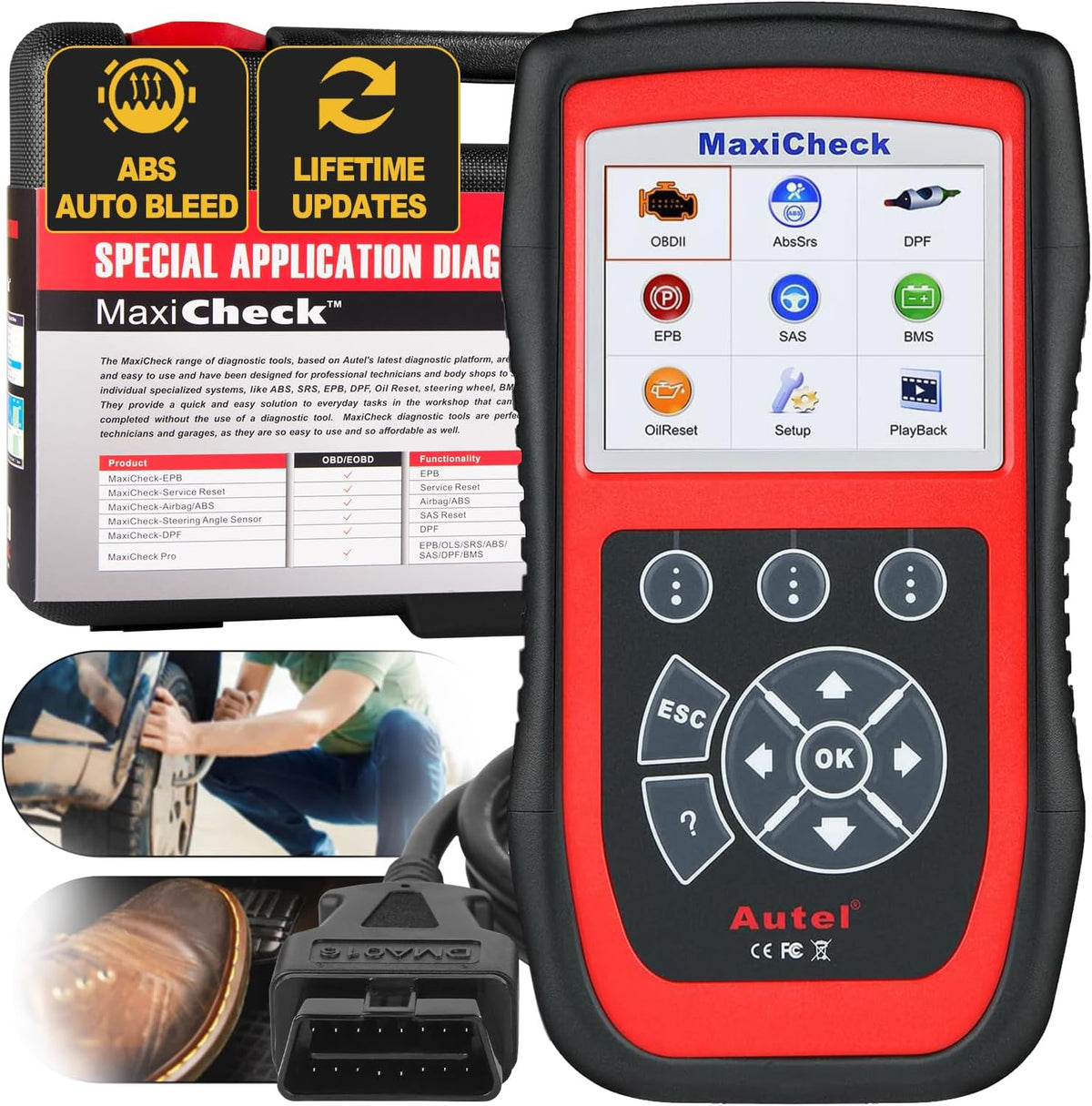 Auto Bleed Scan Tool for ABS Brake Bleeding, OBD2 ABS SRS Diagnostic Scanner O5374