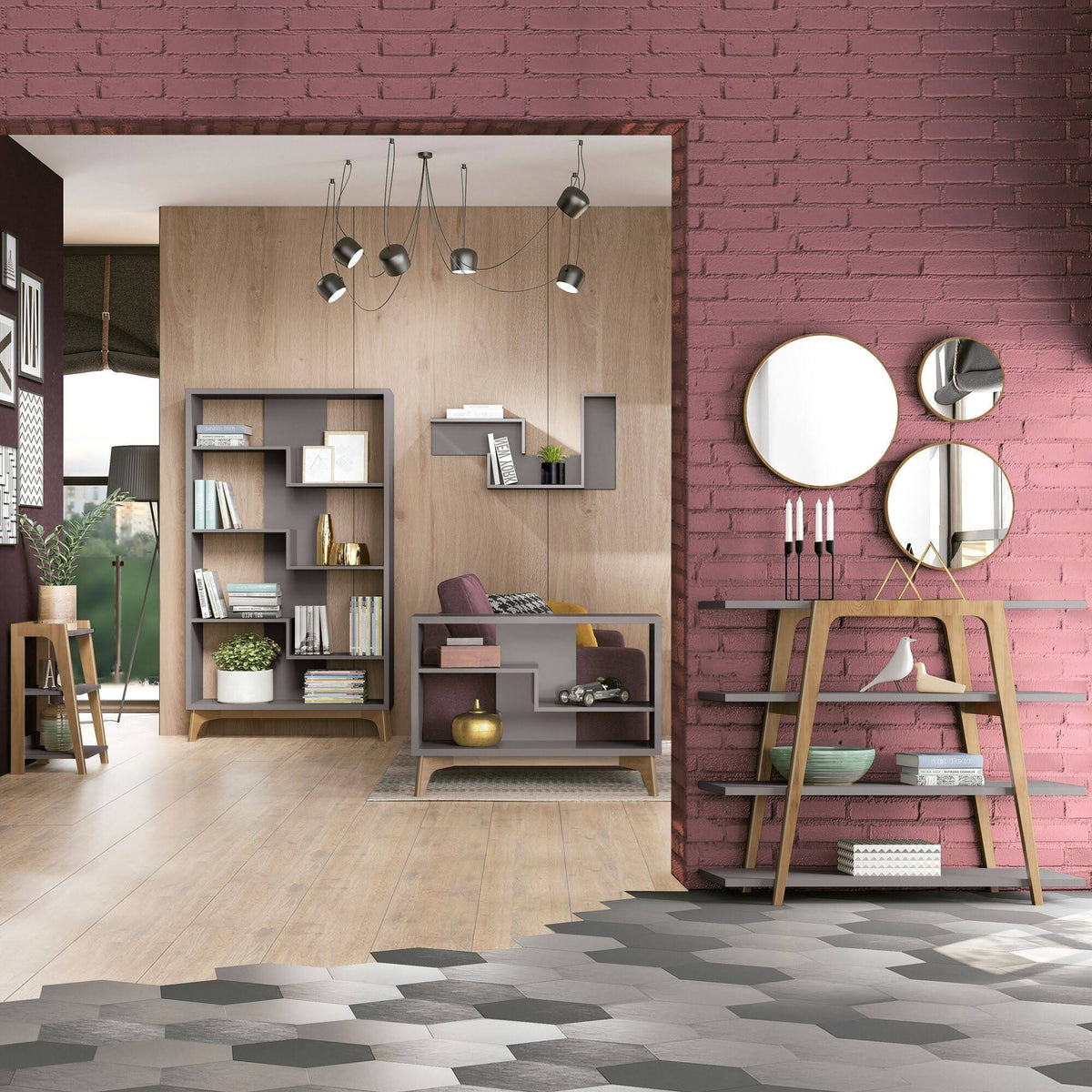 Grey Bookcase W256534