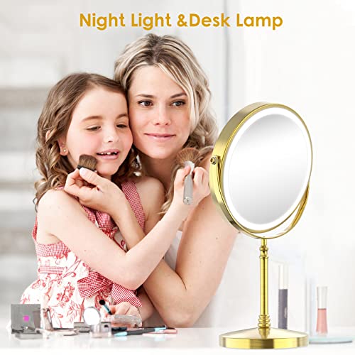 3000 mAh Rechargeable Double Sided Magnifying Vanity Mirror with 3 Colors G261735