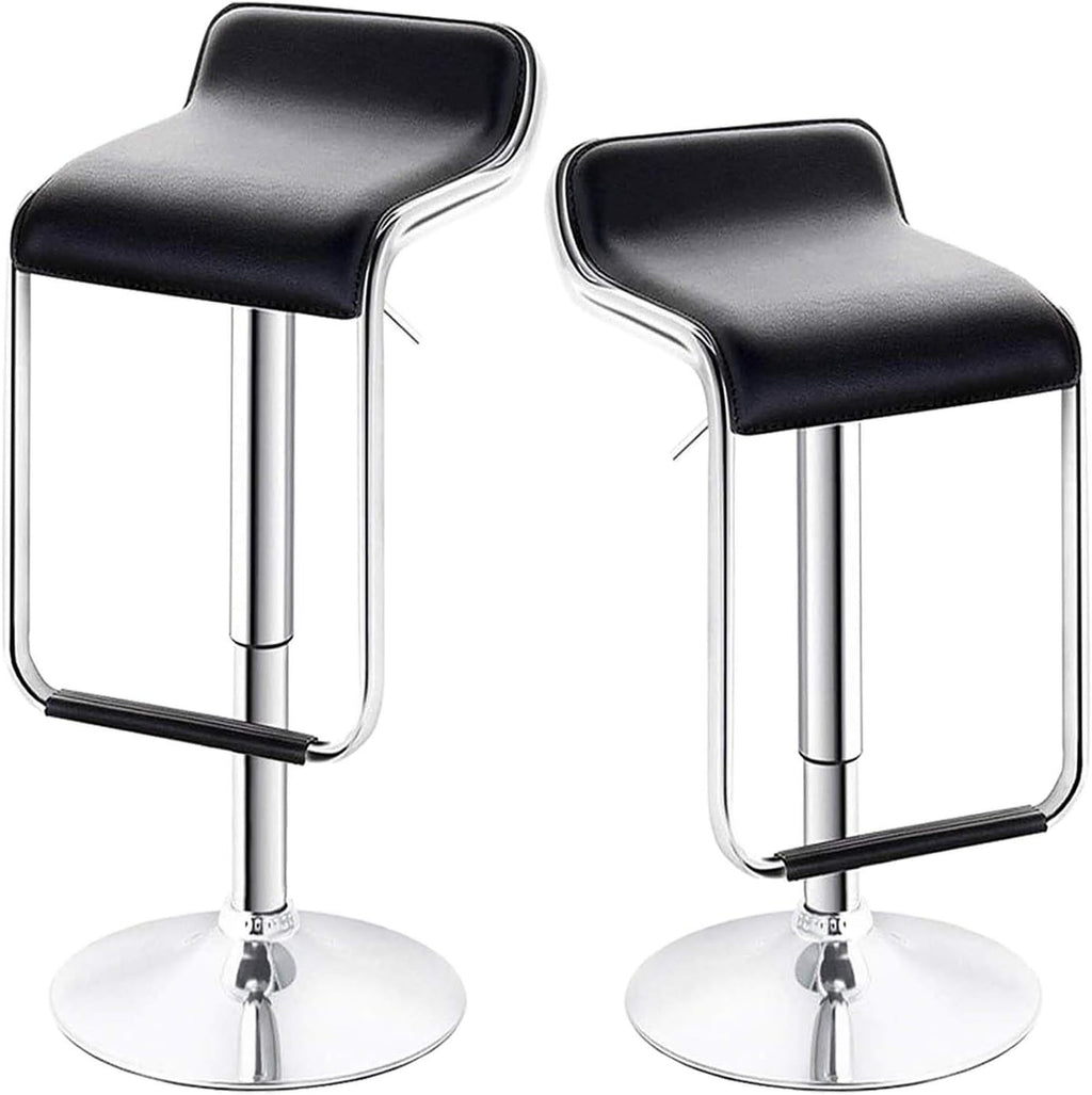 White Set of 2 Swivel Adjustable Bar Stools with Arms B7583