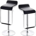 White Set of 2 Swivel Adjustable Bar Stools with Arms B7583
