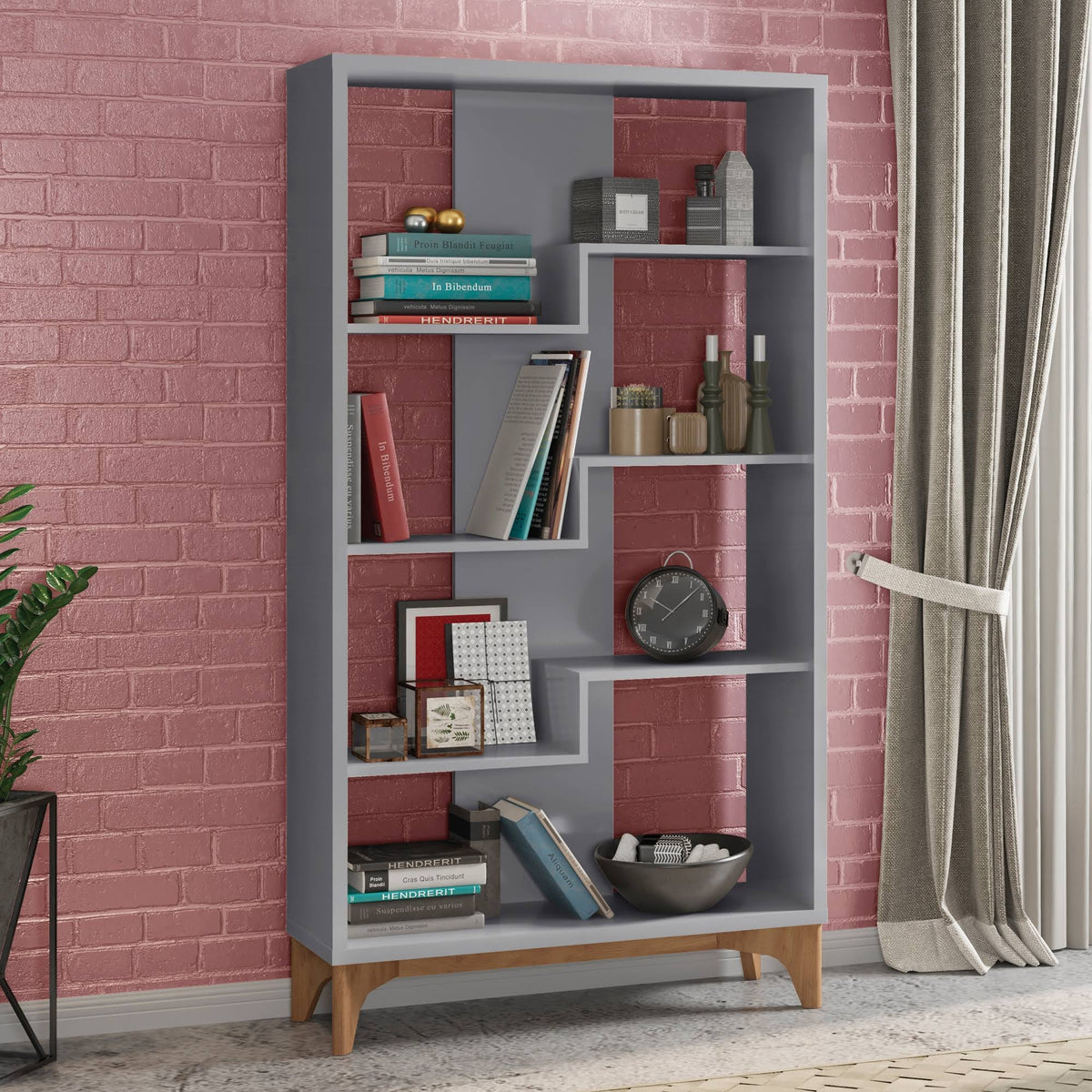 Grey Bookcase W256534