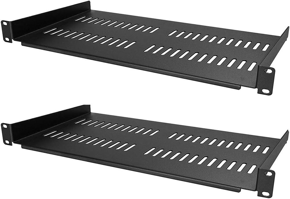 Heavy Duty Steel 1U 19'' Vented Shelf 2 Pack X944
