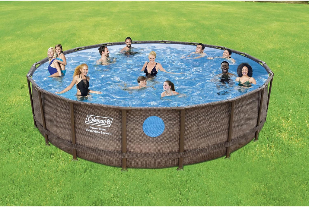 Brown 18' x 48" Above Ground Swimming Pool Set with Filter Pump and Ladder C733316