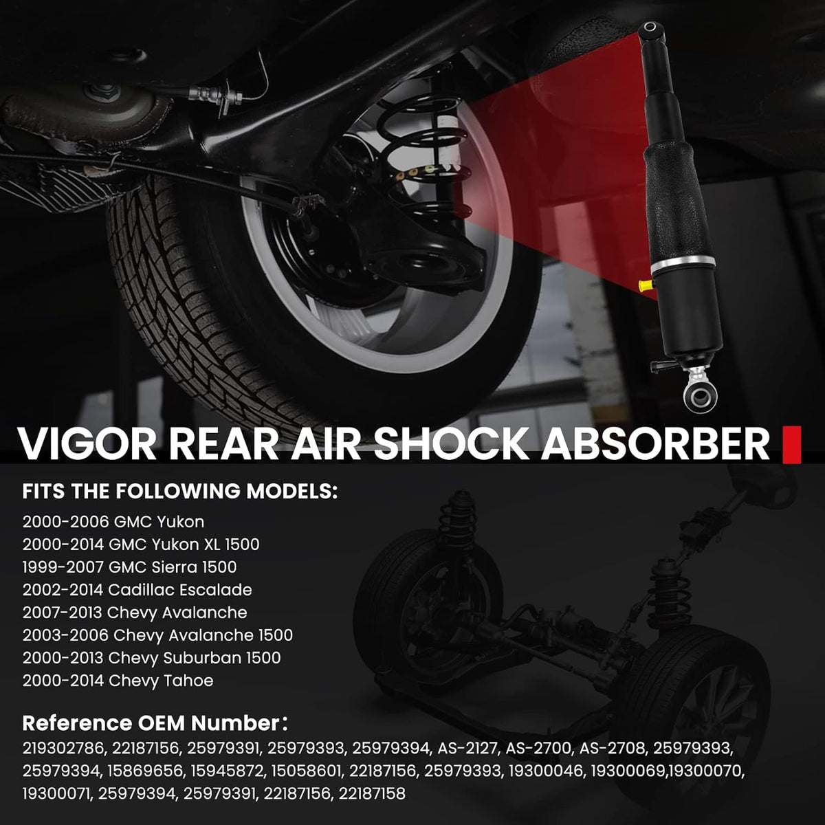 Air Suspension Absorber Rear Left or Right V31630