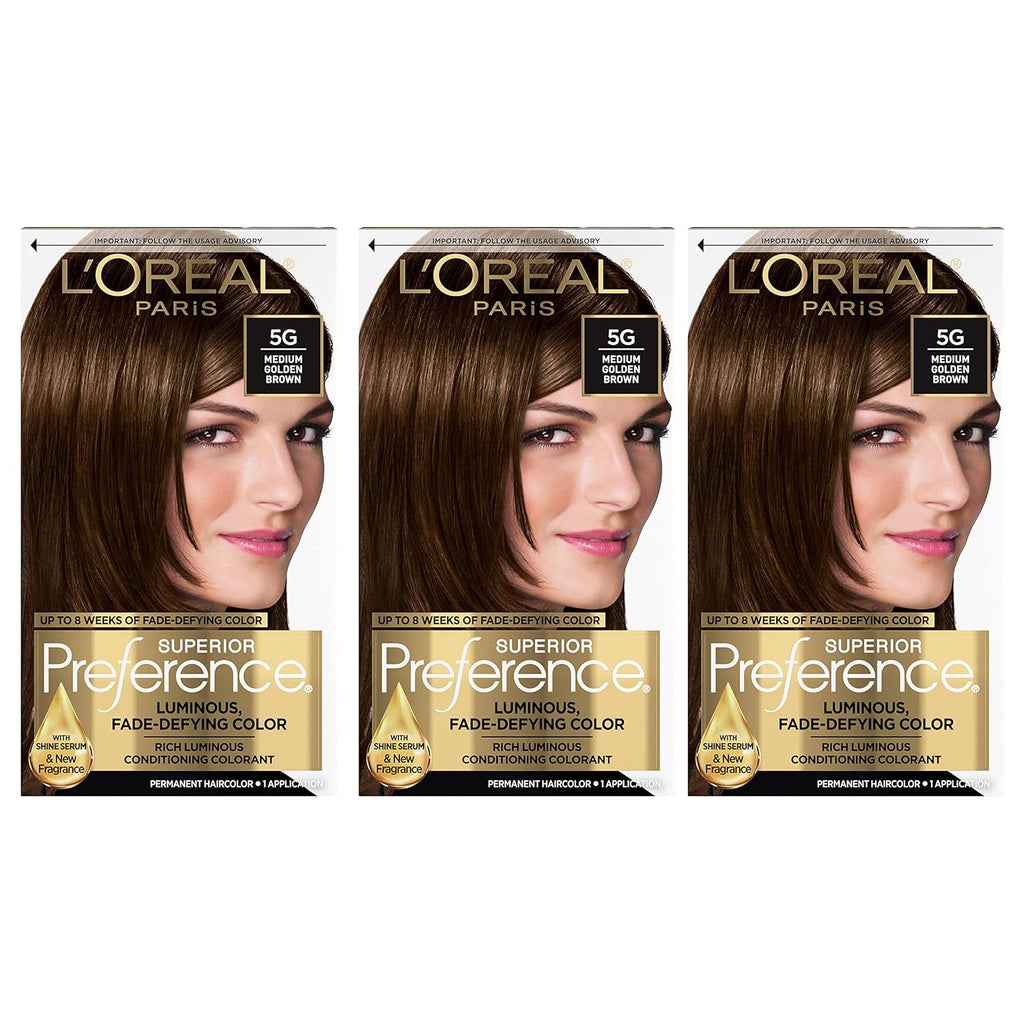 Medium Golden Brown 5G Permanent Hair Color (Pack of 3) H925