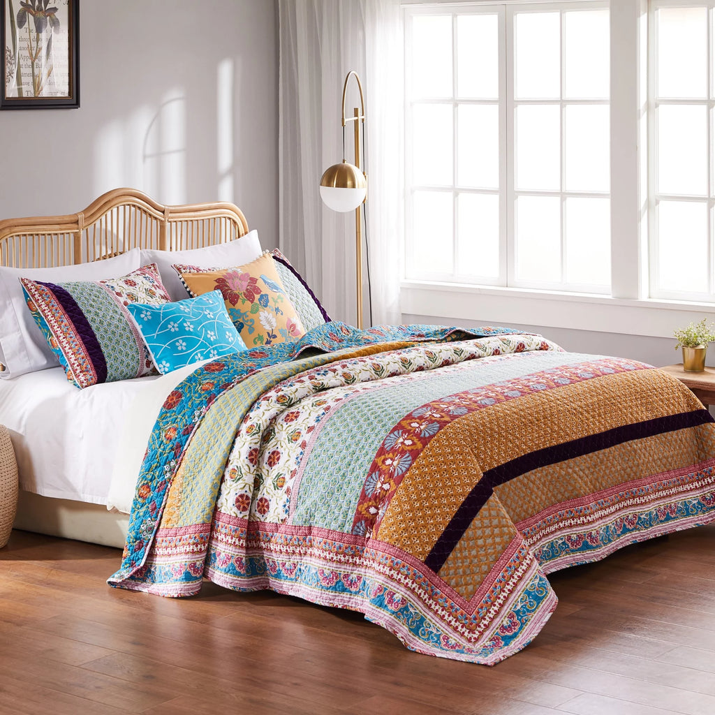 3-Piece King/Cal King Reversible Cotton Quilt Set L8713