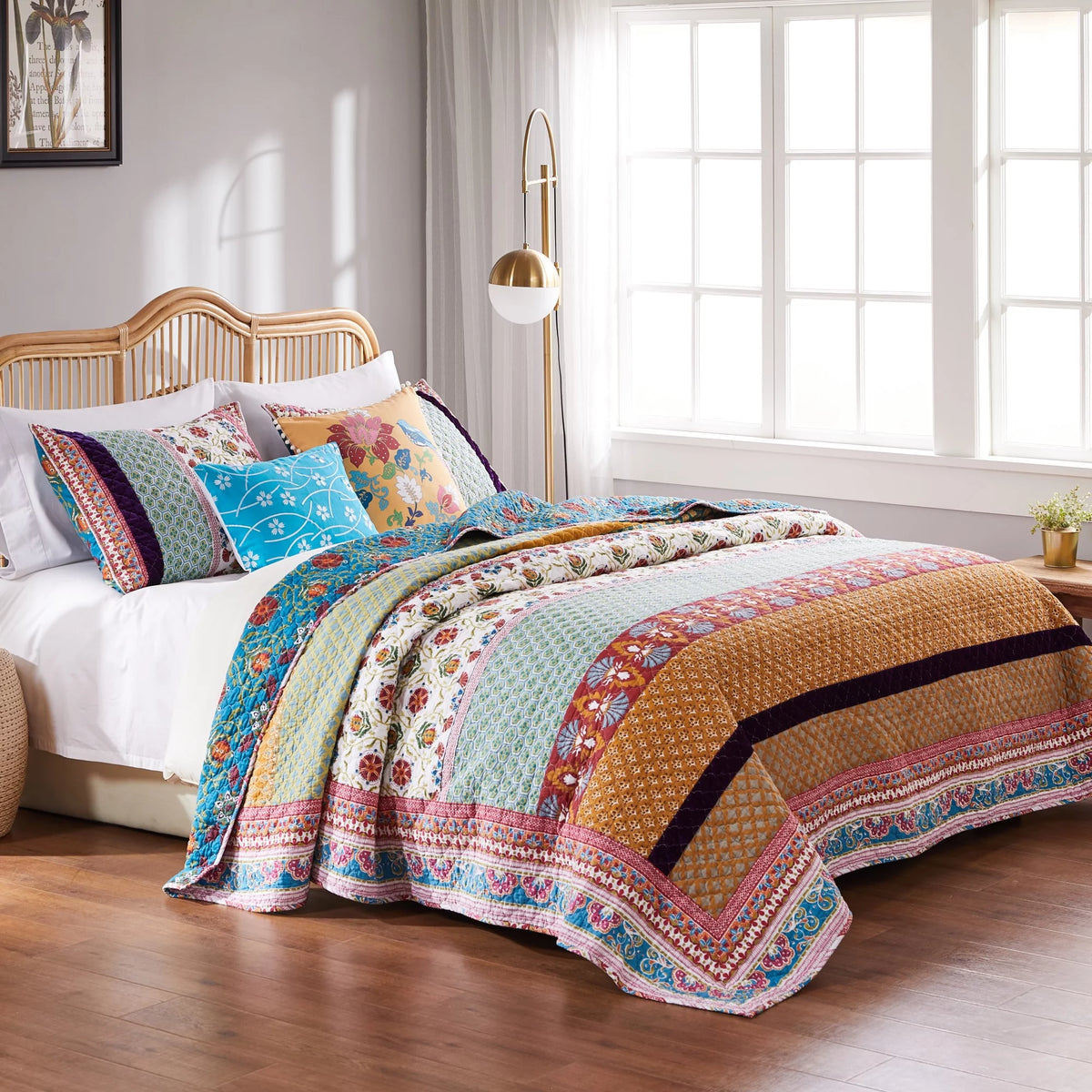 3-Piece King/Cal King Reversible Cotton Quilt Set L8713