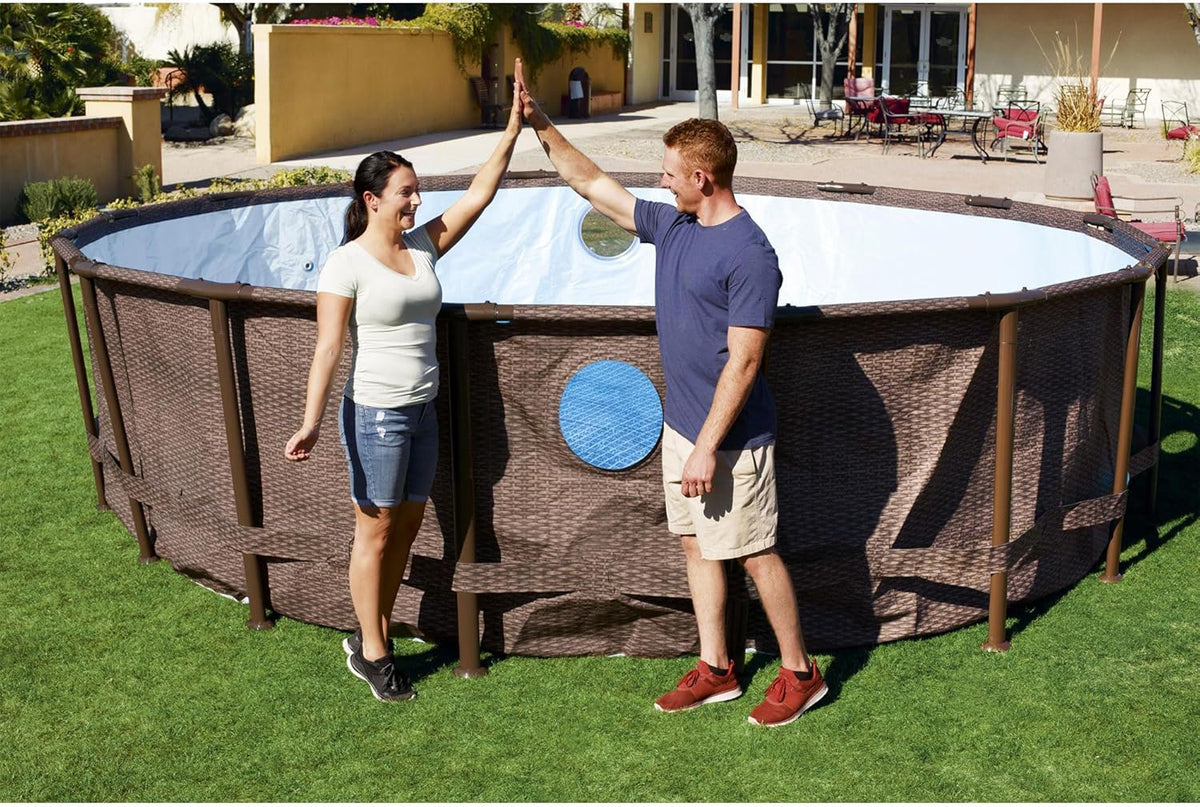 Brown 18' x 48" Above Ground Swimming Pool Set with Filter Pump and Ladder C733316