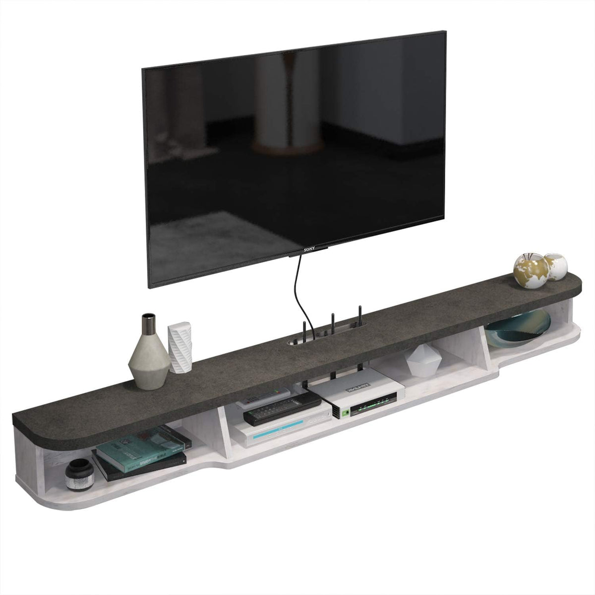 Wall Mounted Floating TV Shelf with 3 Drawers P266